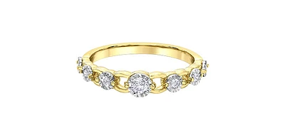 10K Yellow & White Gold 0.18cttw Diamond Ring