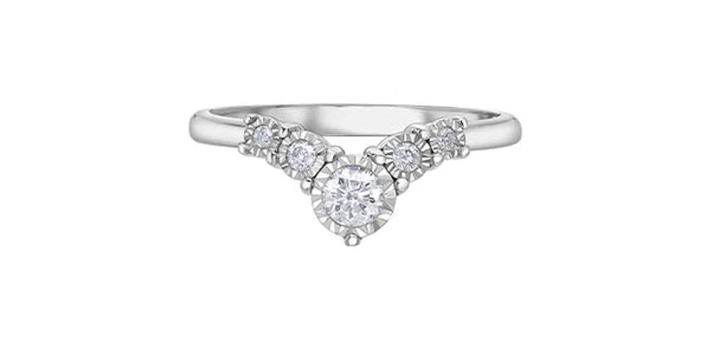 10K White Gold 0.25 cttw Diamond Ring