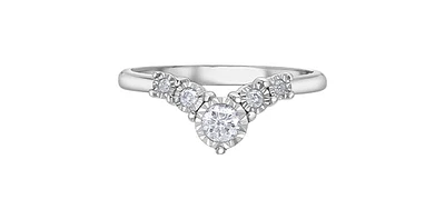 10K White Gold 0.25 cttw Diamond Ring
