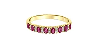 10K Yellow Gold 3x2 mm Ruby and 0.084 cttw Diamond Ring - 4