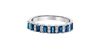 10K White Gold Sapphire & Diamond Ring