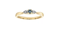 10K Yellow Gold Sapphire & Diamond Ring