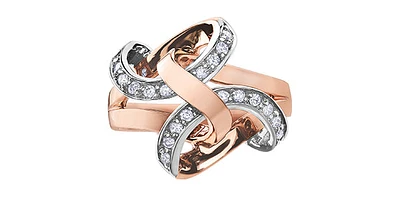 10K White & Rose Gold 0.20cttw Diamond Ring