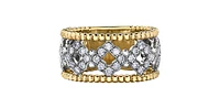 14K Yellow & White Gold 0.85cttw White Diamond Ring