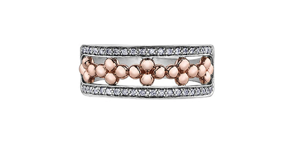 10K White & Rose Gold 0.17cttw Diamond Ring