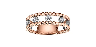 10K White & Rose Gold 0.11cttw Diamond Ring