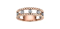 10K White & Rose Gold 0.11cttw Diamond Ring
