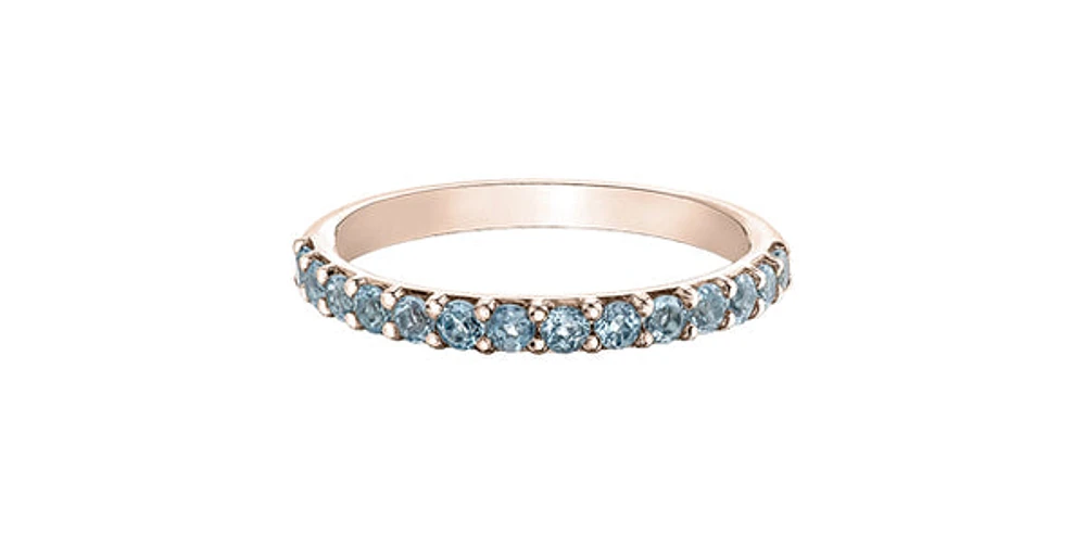 10K Rose Gold Aquamarine Ring