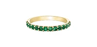 10K Yellow Gold Created Emerald Ring