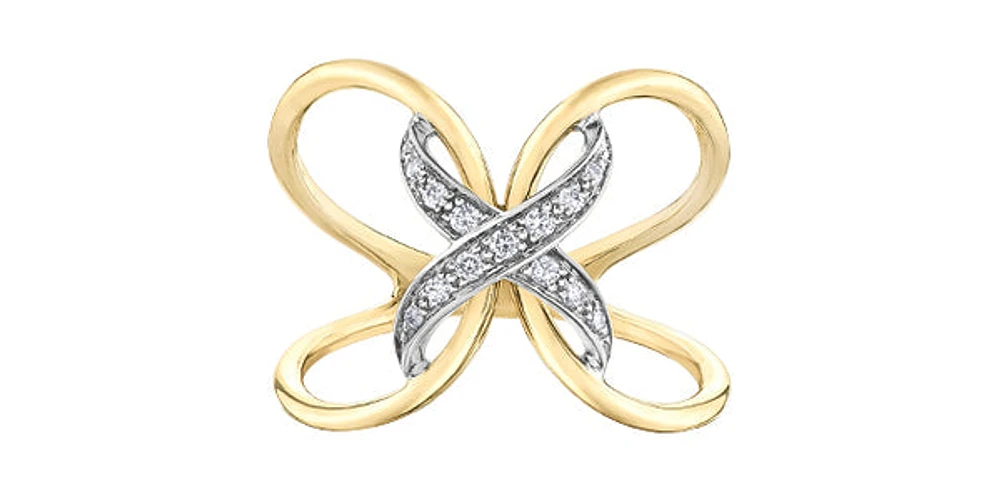 10K Yellow & White Gold 0.09cttw Diamond Ring
