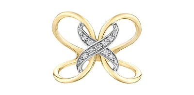 10K Yellow & White Gold 0.09cttw Diamond Ring