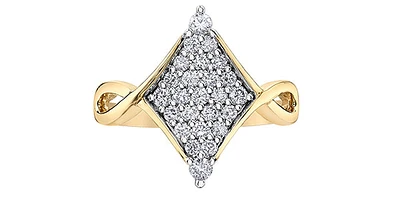 10K Yellow Gold 0.50cttw Diamond Ring - size 6.5