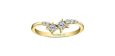 14K Yellow Gold 0.25cttw Canadian Diamond Shooting Star Ring