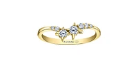 14K Yellow Gold 0.25cttw Canadian Diamond Shooting Star Ring