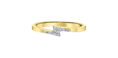 10K Yellow Gold 0.04cttw Diamond Lightning Bolt Ring