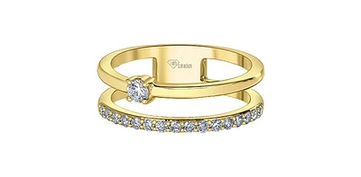 10K Yellow Gold 0.096 ct Canadian Diamond Ring - 4