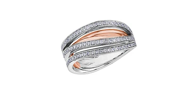 10K White & Rose Gold 0.50cttw Diamond Ring