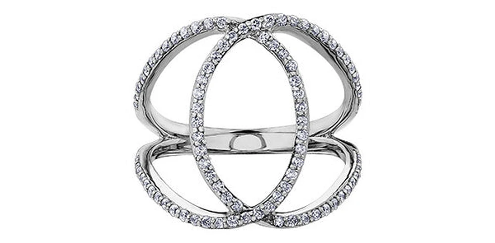 10K White Gold 0.45cttw Diamond Ring, 6.5 - /
