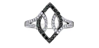 10K White Gold 0.37cttw White & Black Diamond Ring
