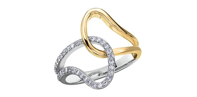 10K White & Yellow Gold 0.21cttw Diamond Ring - 4.5