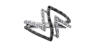 10K White Gold 0.25cttw White & Black Diamond Ring