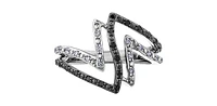 10K White Gold 0.25cttw White & Black Diamond Ring