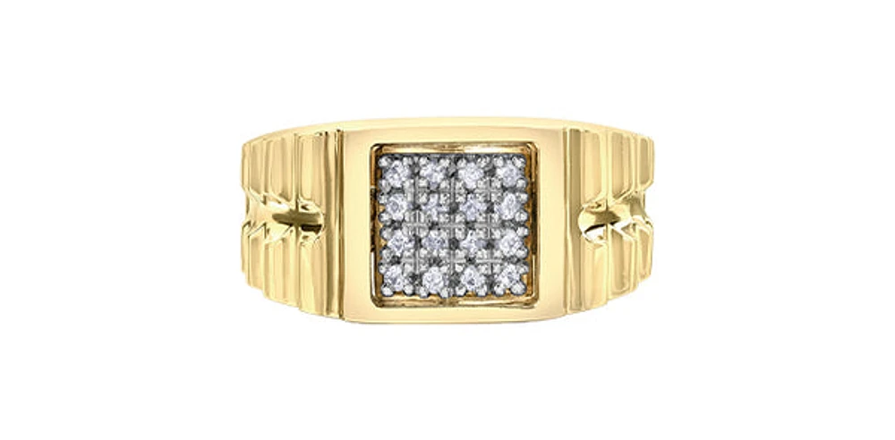 10K Yellow Gold 0.25cttw Diamond Gents Ring, 10 - /