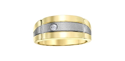10K Yellow Gold 0.07cttw Diamond Gents Ring, size 10