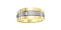10K Yellow Gold 0.07cttw Diamond Gents Ring, size 10