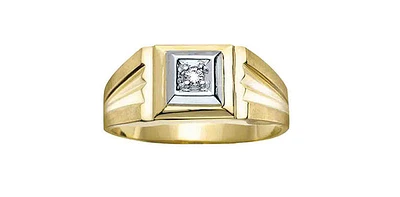 10K Yellow Gold 0.03cttw Diamond Gents Ring, 10