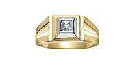 10K Yellow Gold 0.03cttw Diamond Gents Ring, 10