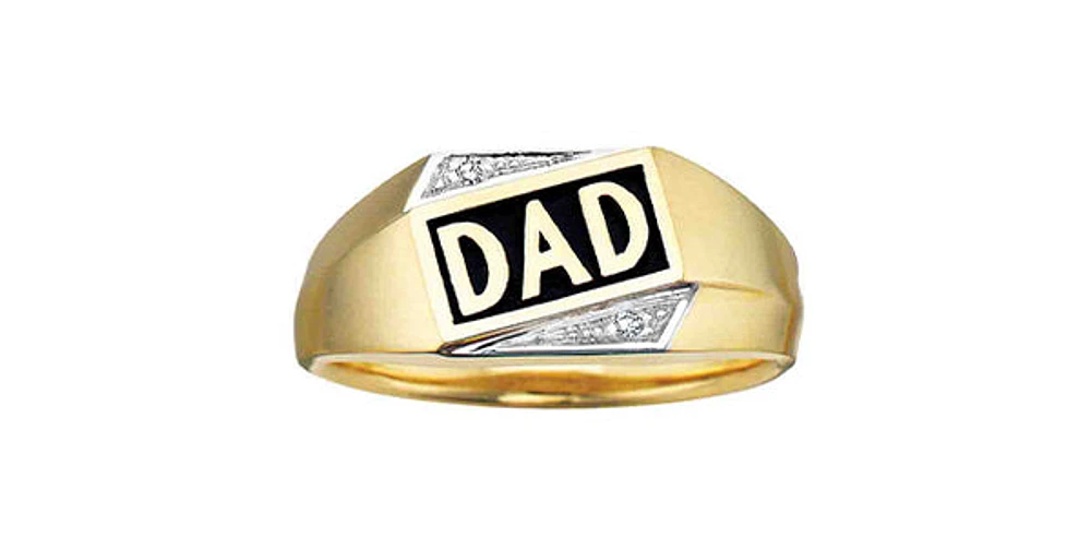 10K Yellow Gold DAD Diamond Gents Ring, 10