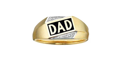 10K Yellow Gold DAD Diamond Gents Ring, 10