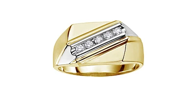 10K Yellow Gold 0.20cttw Diamond Gents Ring, 10