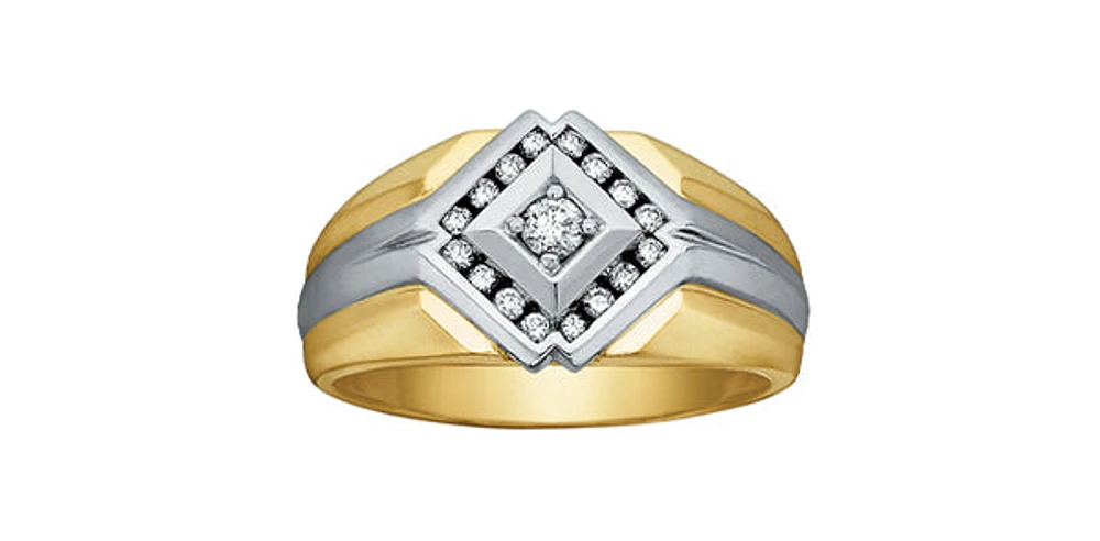 10K Yellow Gold 0.30cttw Diamond Gents Ring, 10
