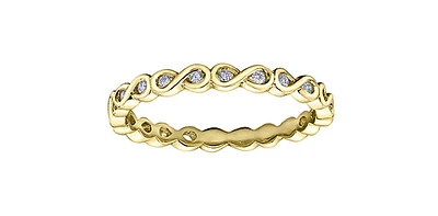 10K Yellow Gold 0.075cttw Diamond Infinity Ring