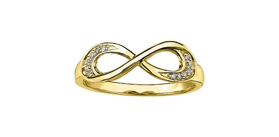 10K Yellow Gold 0.06cttw Infinity Diamond Ring