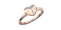 10K Rose Gold 0.05cttw Diamond Heart Ring