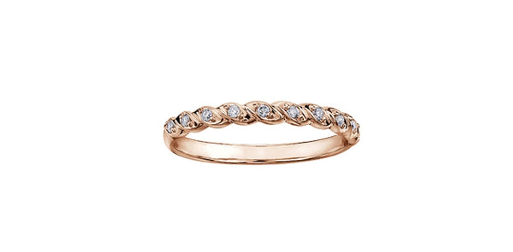 10K Rose Gold 0.08cttw Diamond Ring
