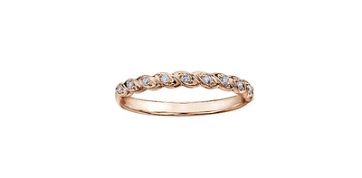 10K Rose Gold 0.08cttw Diamond Ring