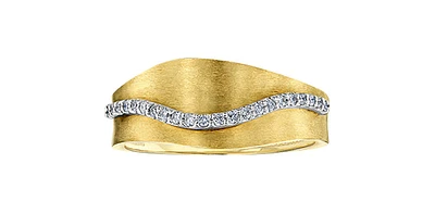 10K Yellow & White Gold 0.11cttw Diamond Ring