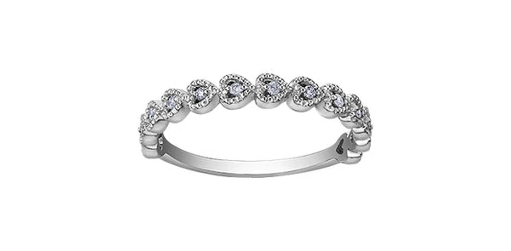 10K Gold Heart and 0.10cttw Diamond Ring - / 4.5
