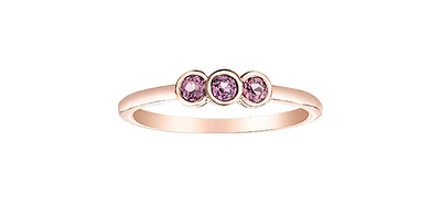 10K Rose Gold 0.30cttw Genuine Rhodalite Garnet Ring, size 6.5