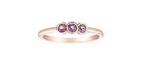 10K Rose Gold 0.30cttw Genuine Rhodalite Garnet Ring, size 6.5