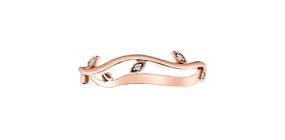 10K Rose Gold 0.02cttw Diamond Vine Band