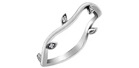 10K White Gold 0.02cttw Diamond Vine Band