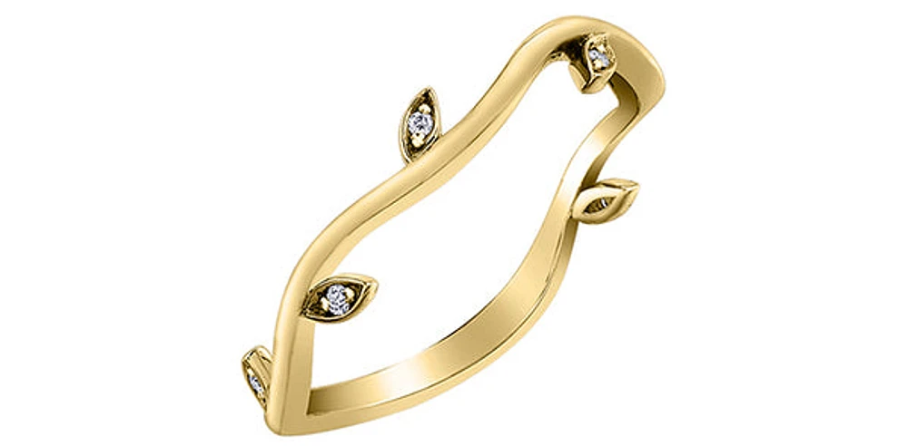 10K Yellow Gold 0.02cttw Diamond Vine Band