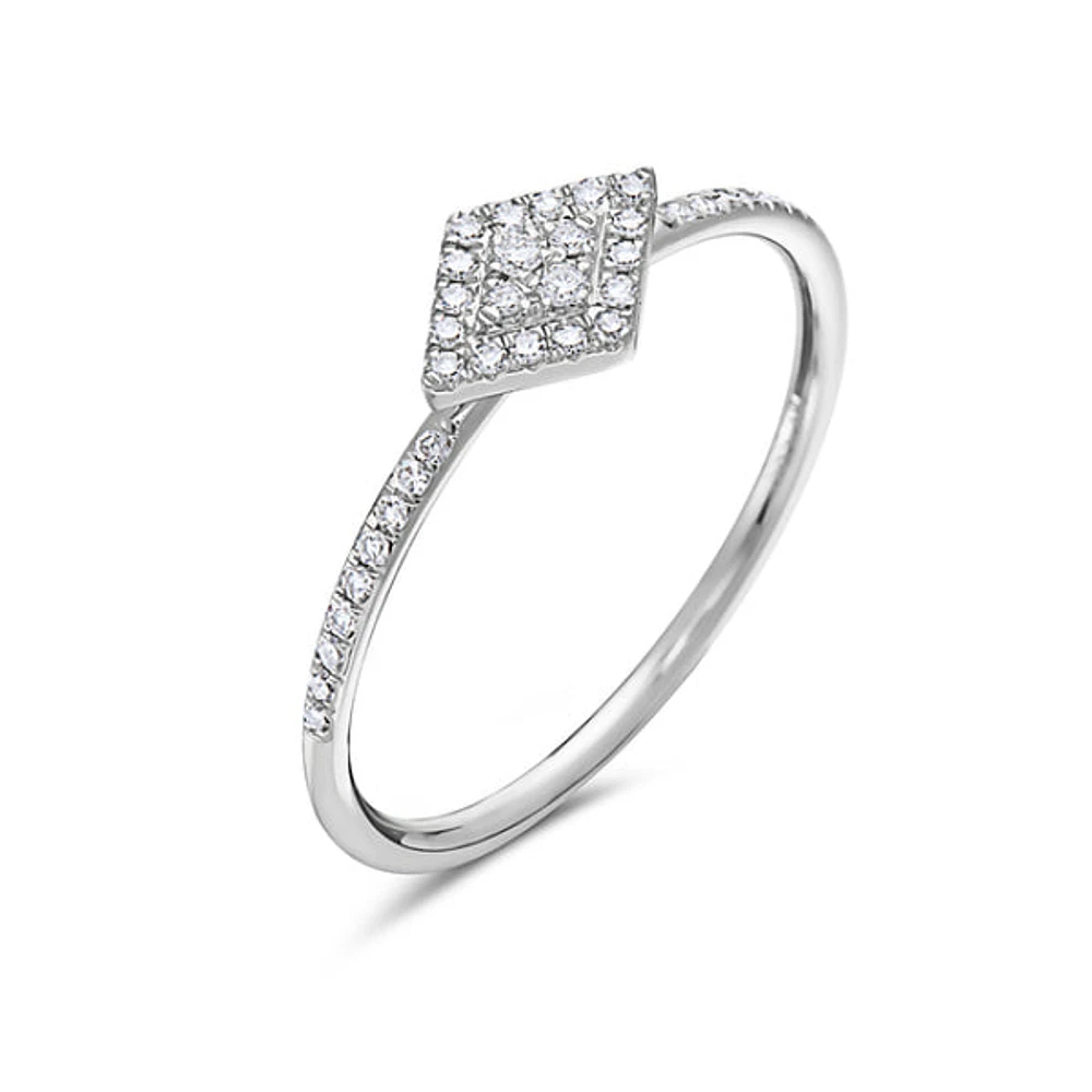 14K White Gold 0.14 cttw Diamond Ring