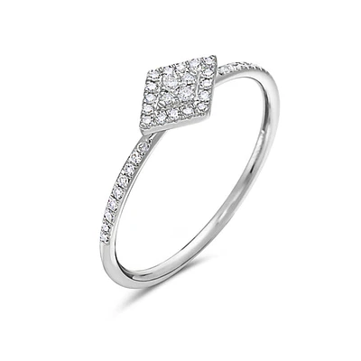 14K White Gold 0.14 cttw Diamond Ring