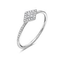 14K White Gold 0.14 cttw Diamond Ring